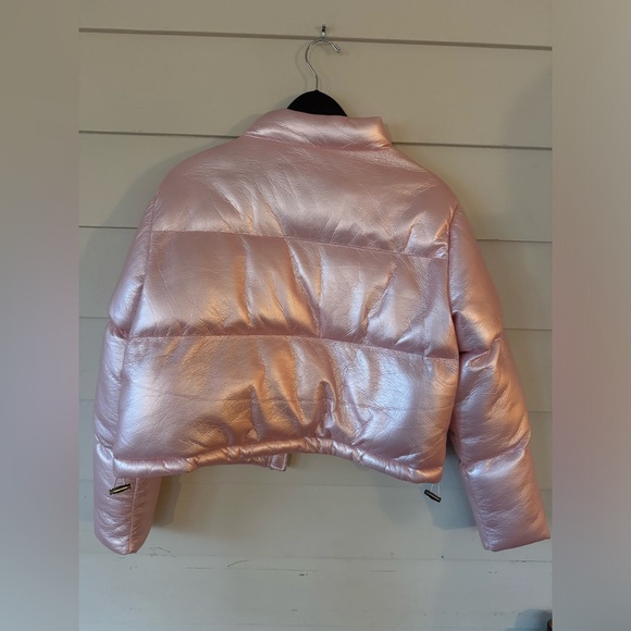 Light pink puffer metallic light pink coat NWT size M - Picture 5 of 5
